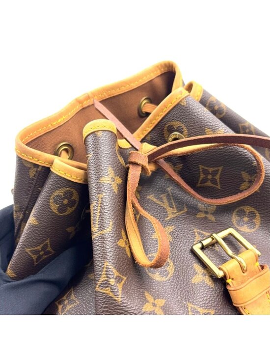 Louis Vuitton Montsouris GM Monogram Leather Brown Light Beige Backpack Gold main image 12